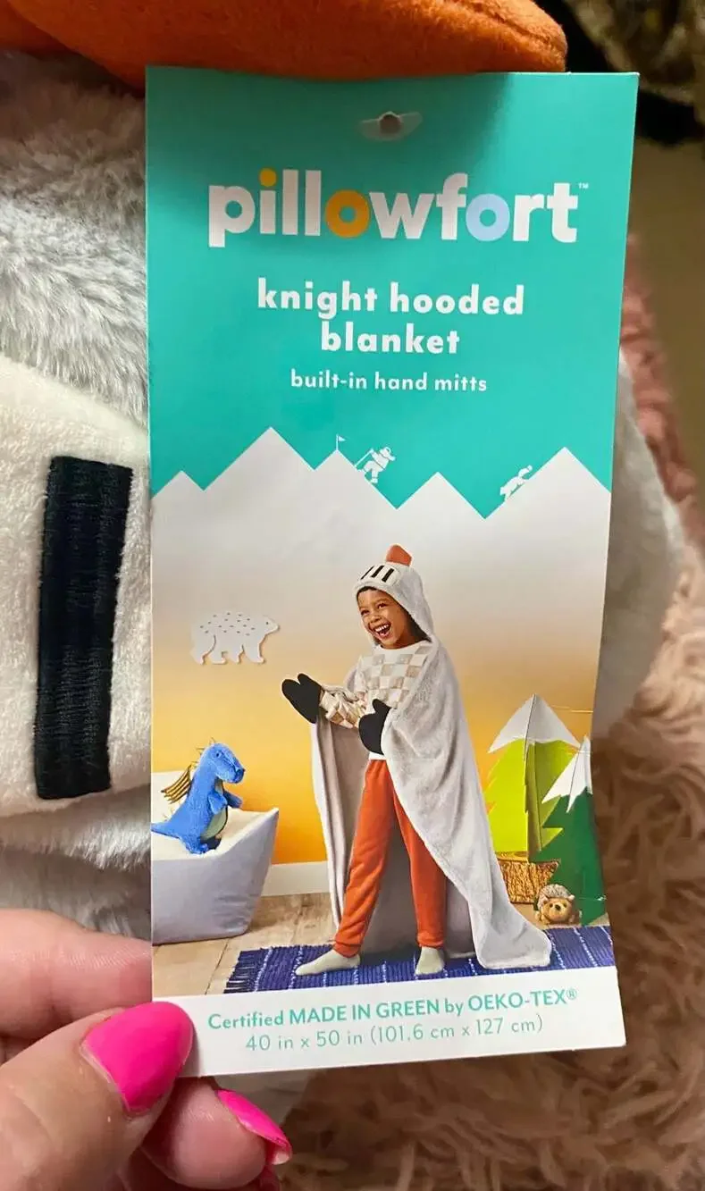 Pillowfort Knight Hooded Blanket with Built-in Hand Mitts